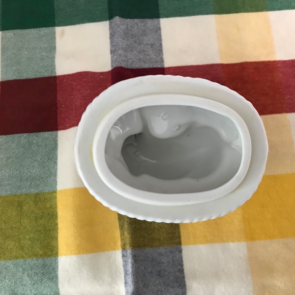 Vintage Porcelain Pig Lidded Oval Picnic Basket Trinket Box Japan - Picture 5 of 6